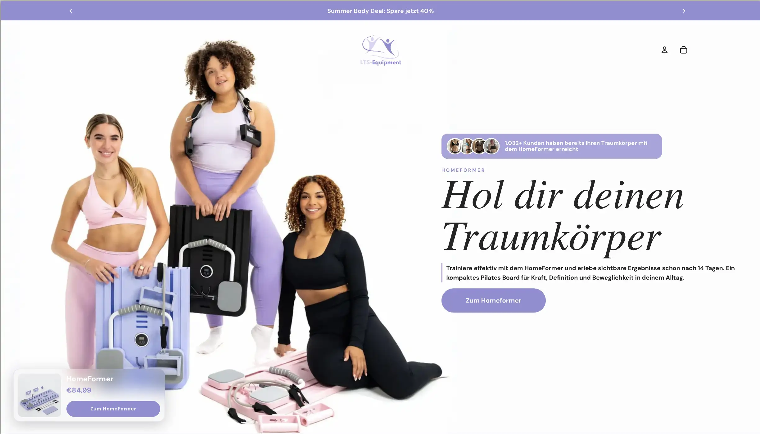 LTS-Equipment Shopify Store landing page after redesign by Stellar Design