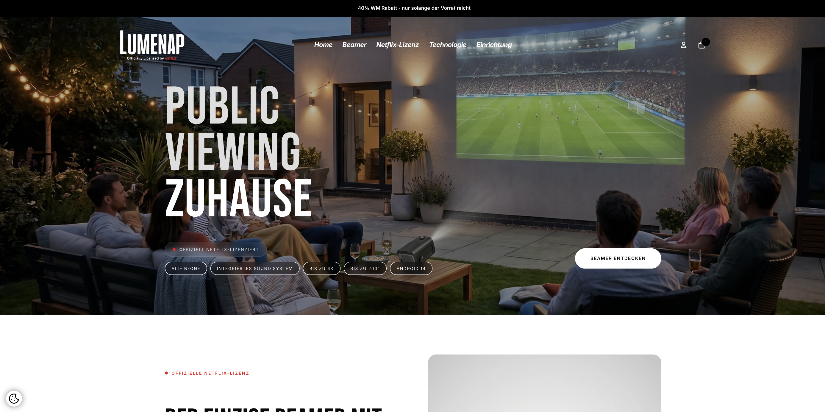 Lumenap Shopify store landing page after redesign by Stellar Design