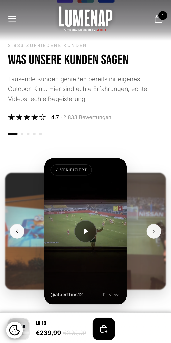 Lumenap landing page mobile – after redesign by Stellar Design
