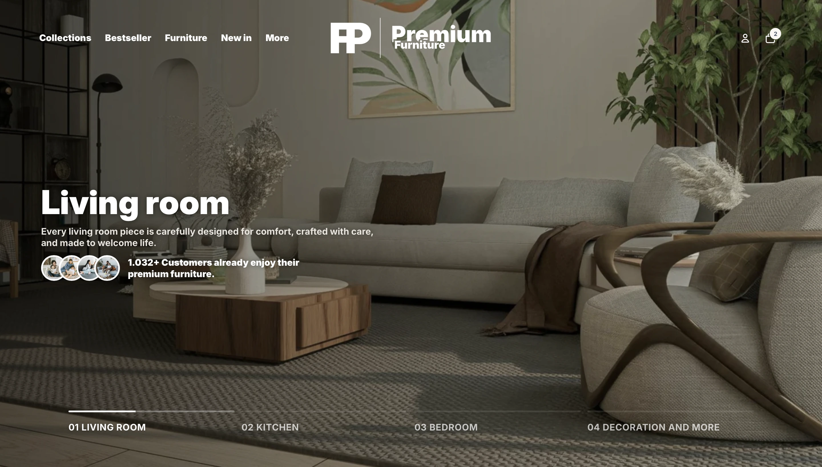 PF Furniture – Shopify Theme Desktop View