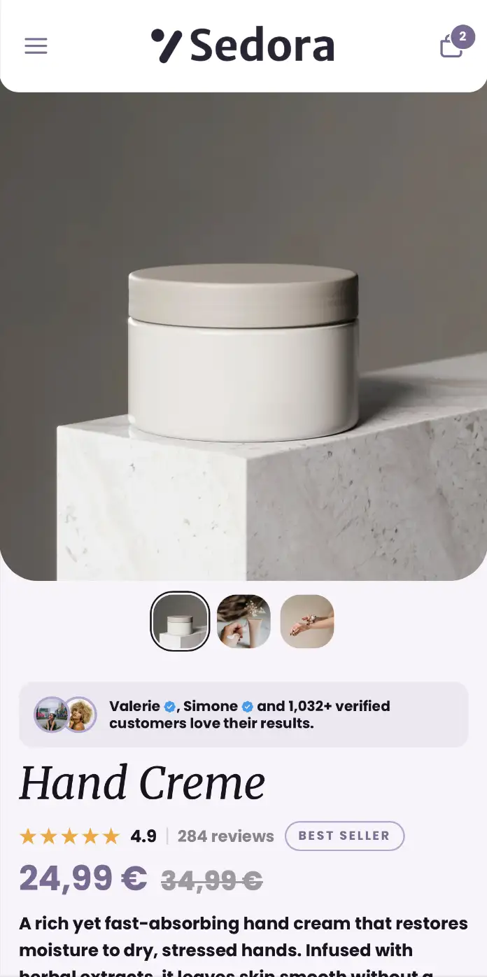 Example Shopify Mobile Design – Sedoclo Fashion Store